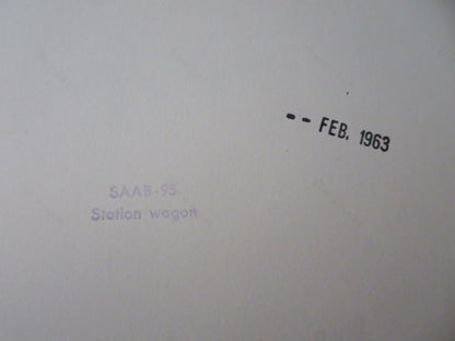 Vintage Saab 95 Station Wagon Factory Press Photo Photograph Image 