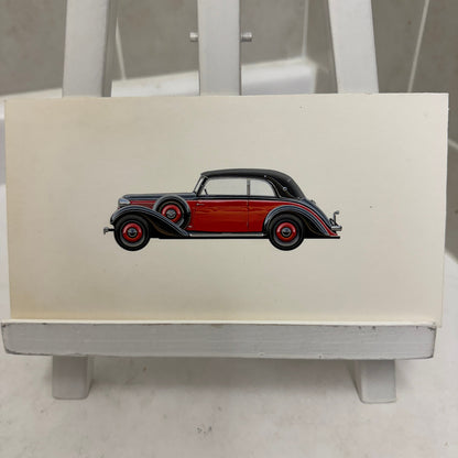1936 Adler Diplomat Cabriolet Car Illustration Art Drawing Vintage Miniature