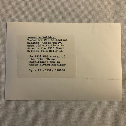 Vintage 1912 NAG Car in Great British Film Rally 1990 Press Photo Photograph 