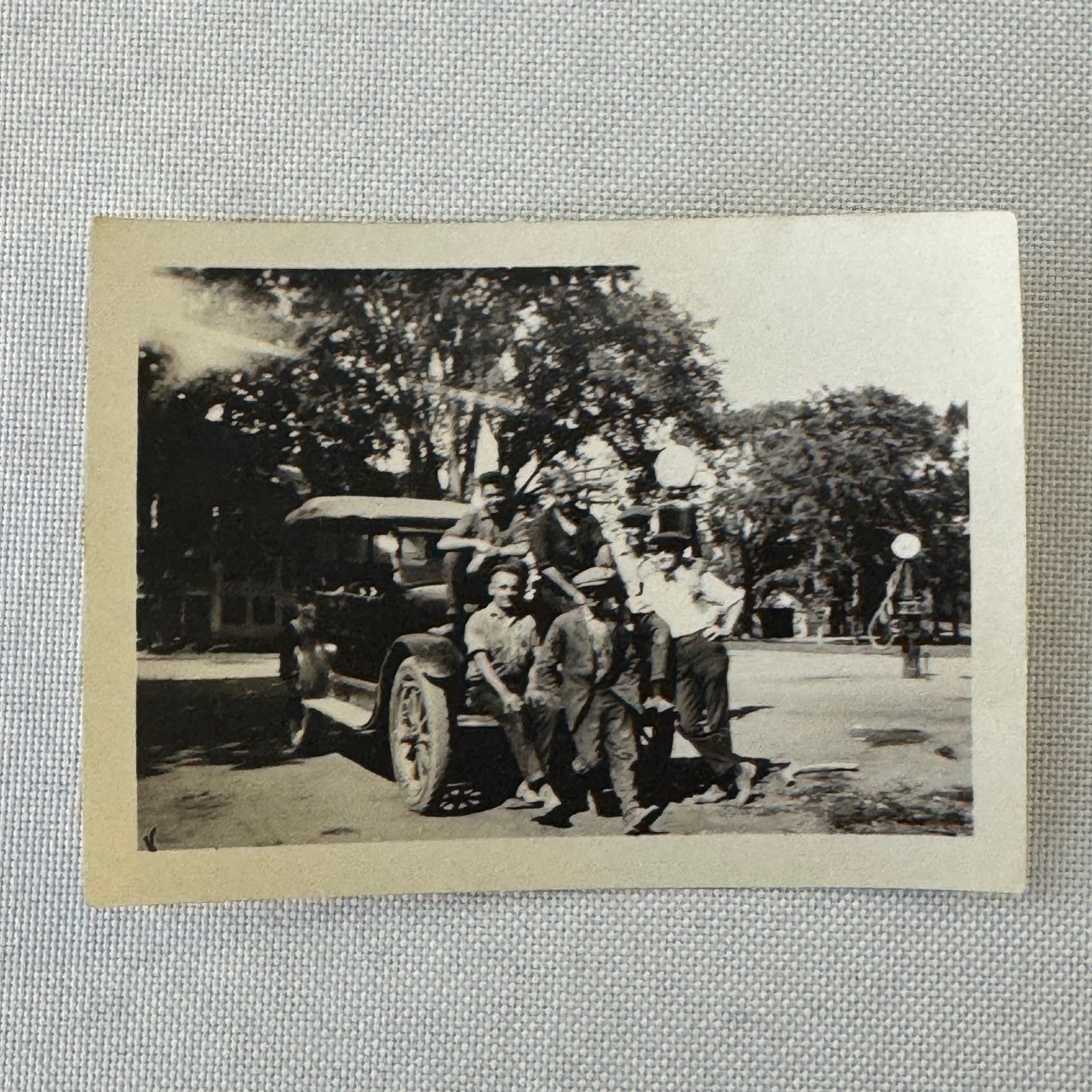 Vintage Car Photo Photograph Print Men with Automobile Snapshot