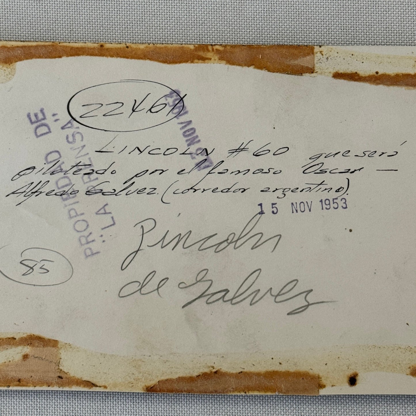 1953 Carrera Panamericana Racing Photo Oscar A. Galvez Lincoln Capri Photograph