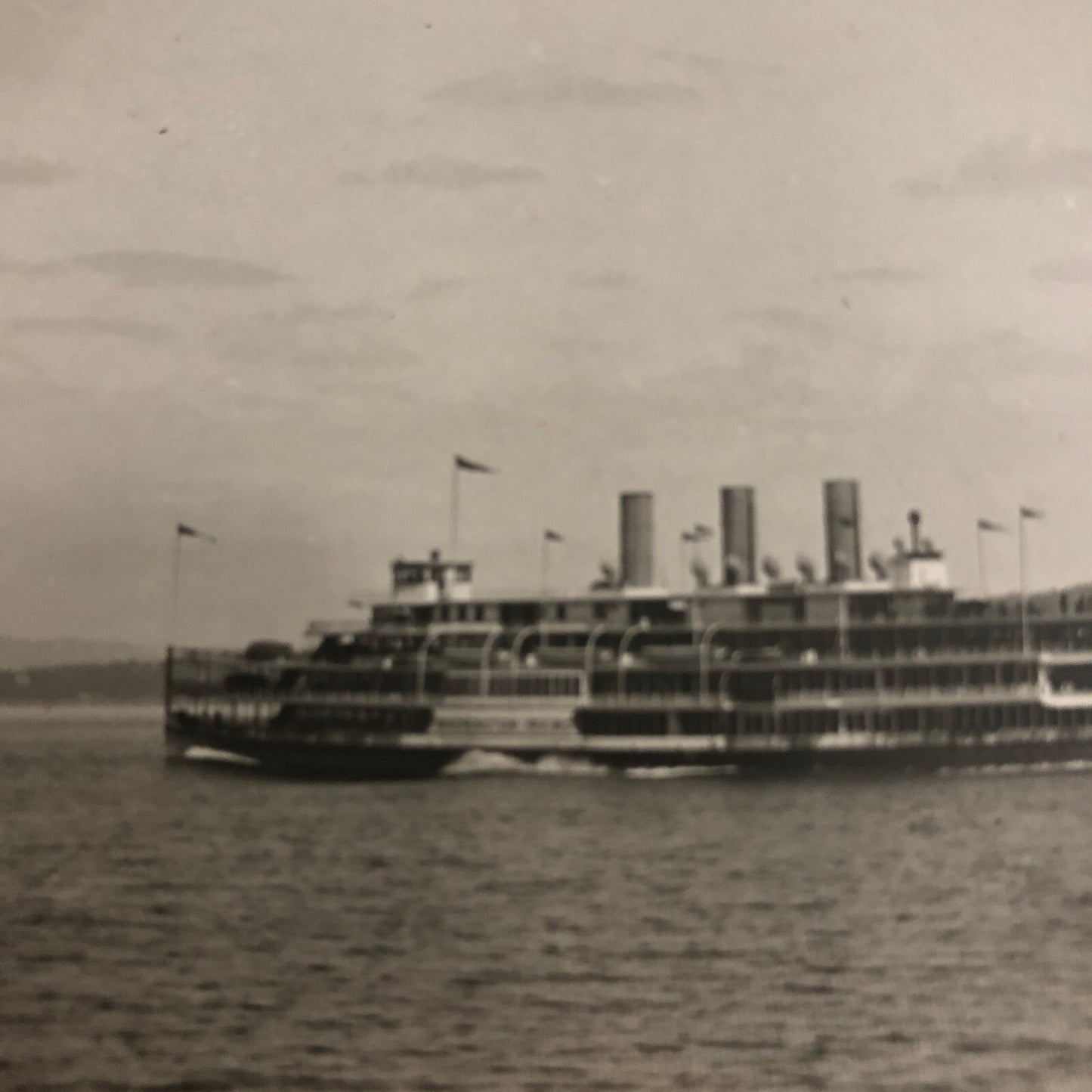 Antique Glass Plate Lantern Slide Photo Boat Ship Washington Irving Steamer
