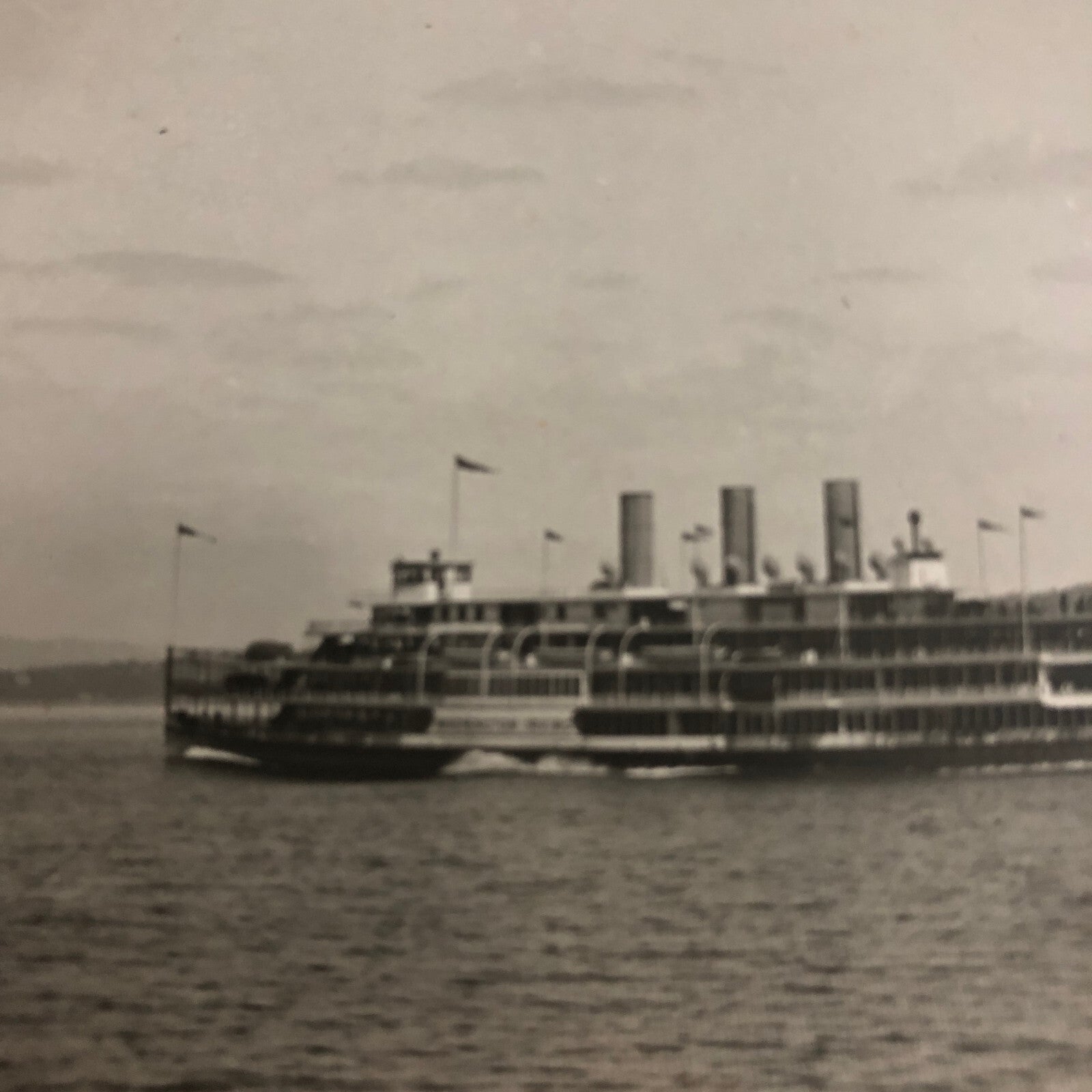 Antique Glass Plate Lantern Slide Photo Boat Ship Washington Irving Steamer