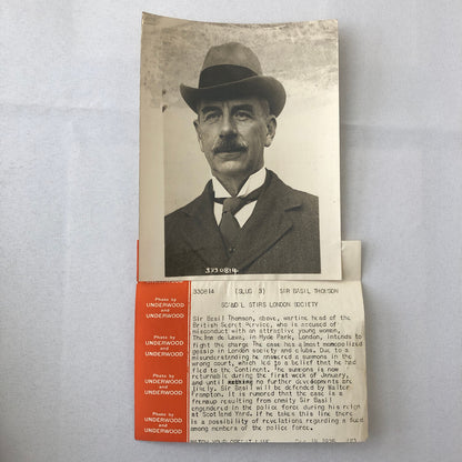 Press Photo Photograph 1925 British Secret Service Head Scandal Scotland Yard