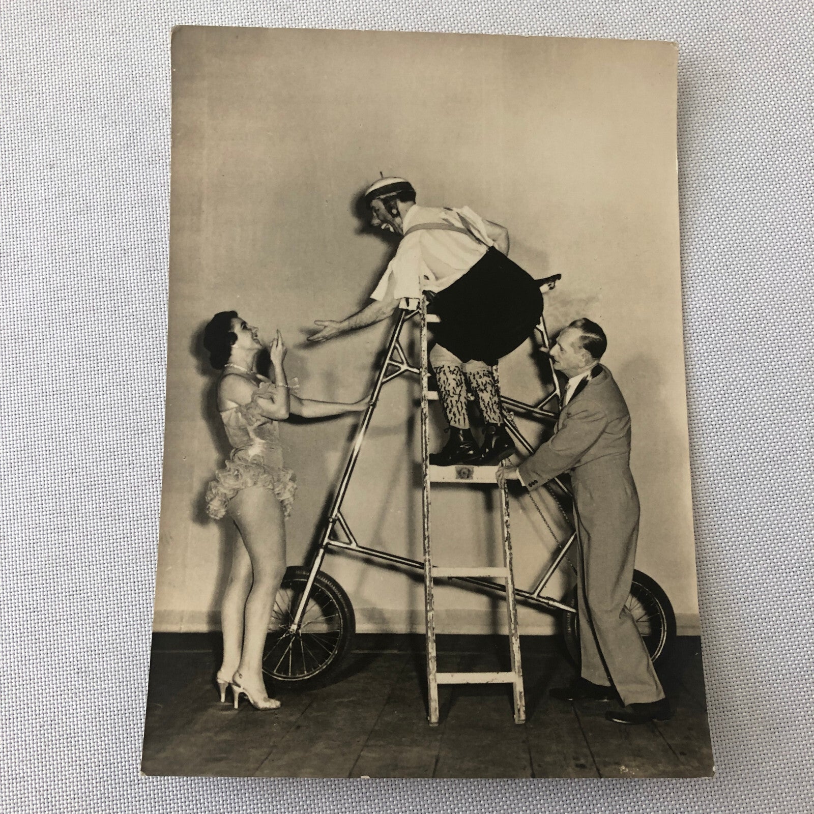 Circus Clown Performer on Bicycle Bike Photograph Photo Berlin Germany