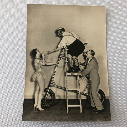 Circus Clown Performer on Bicycle Bike Photograph Photo Berlin Germany