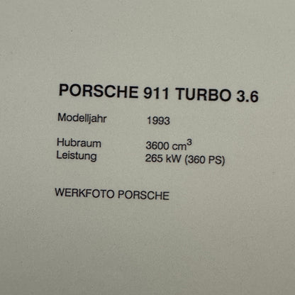 1993 Porsche 911 Turbo 3.6 Factory Photo Photograph Print