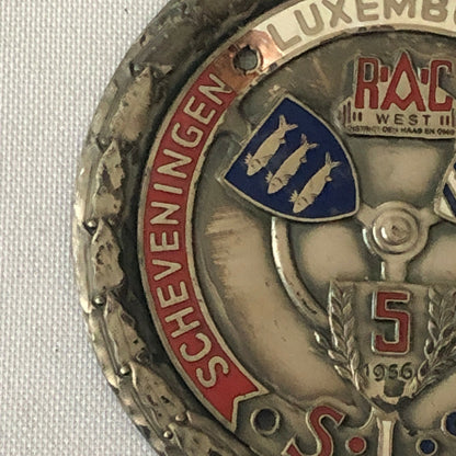 1956 Scheveningen Luxemburg Scheveningen SLS Rally Badge Emblem Award 