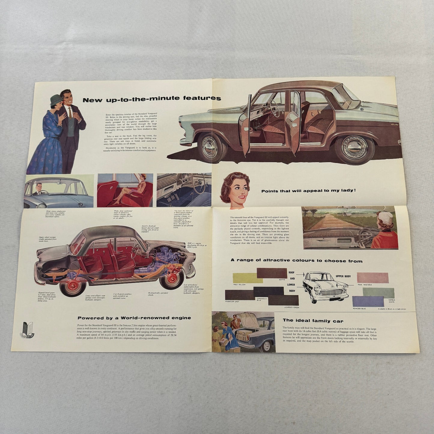 Standard Vanguard III Saloon Car Sales Brochure Catalog Advertising Vintage