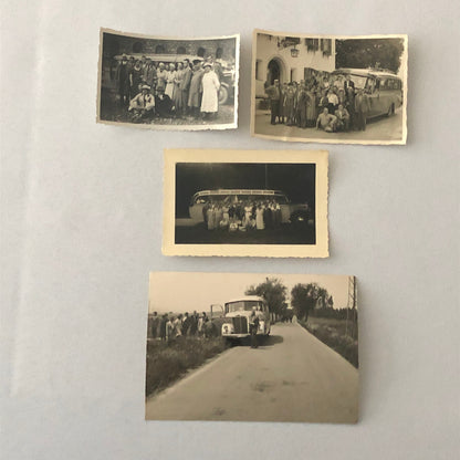 Vintage Bus Photo Photograph Print Lot of 23 People with Buses Germany