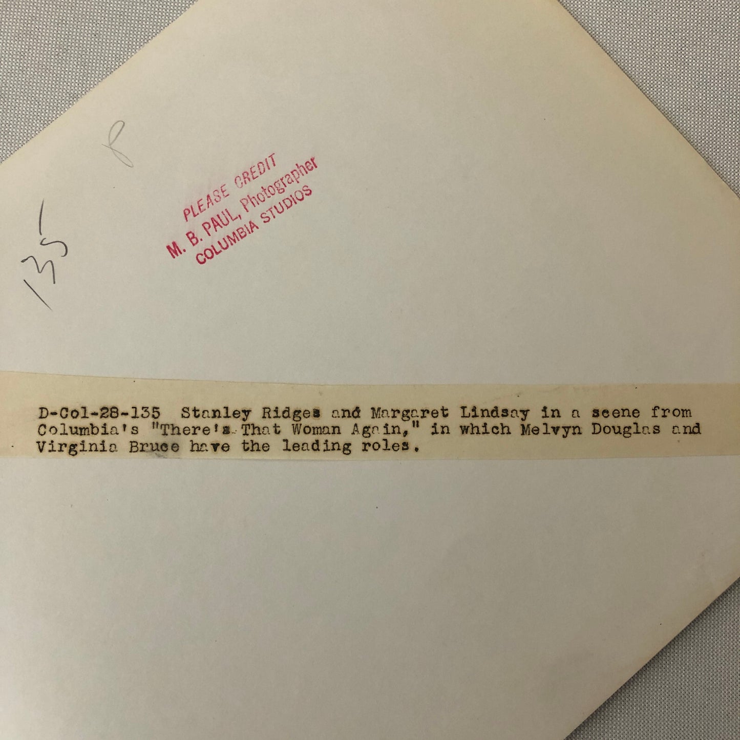 Vintage Movie Still Photo Photograph Margaret Lindsay Stanley Ridges