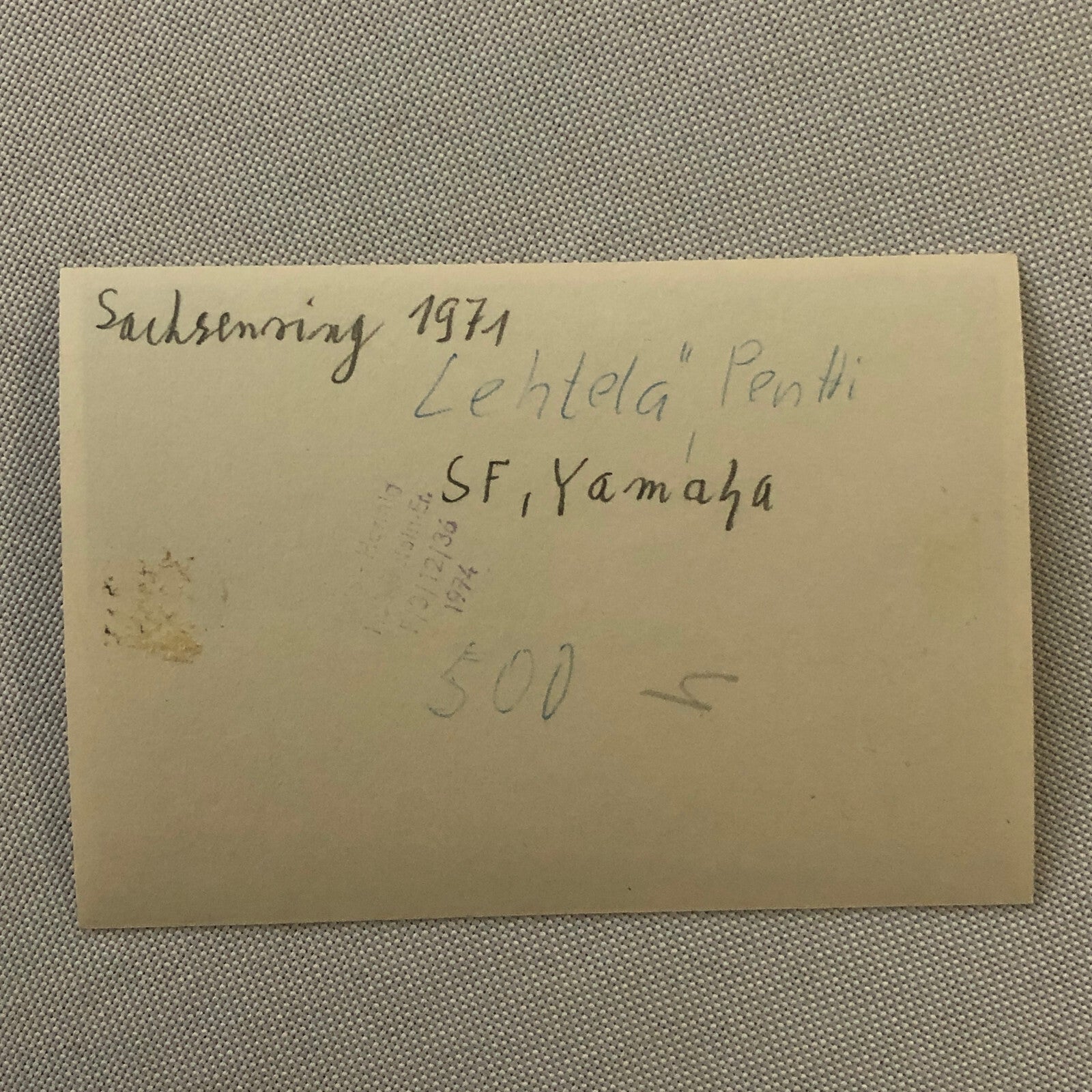 Vintage Motorcycle Racing Photo photograph Snapshot Yamaha 1971