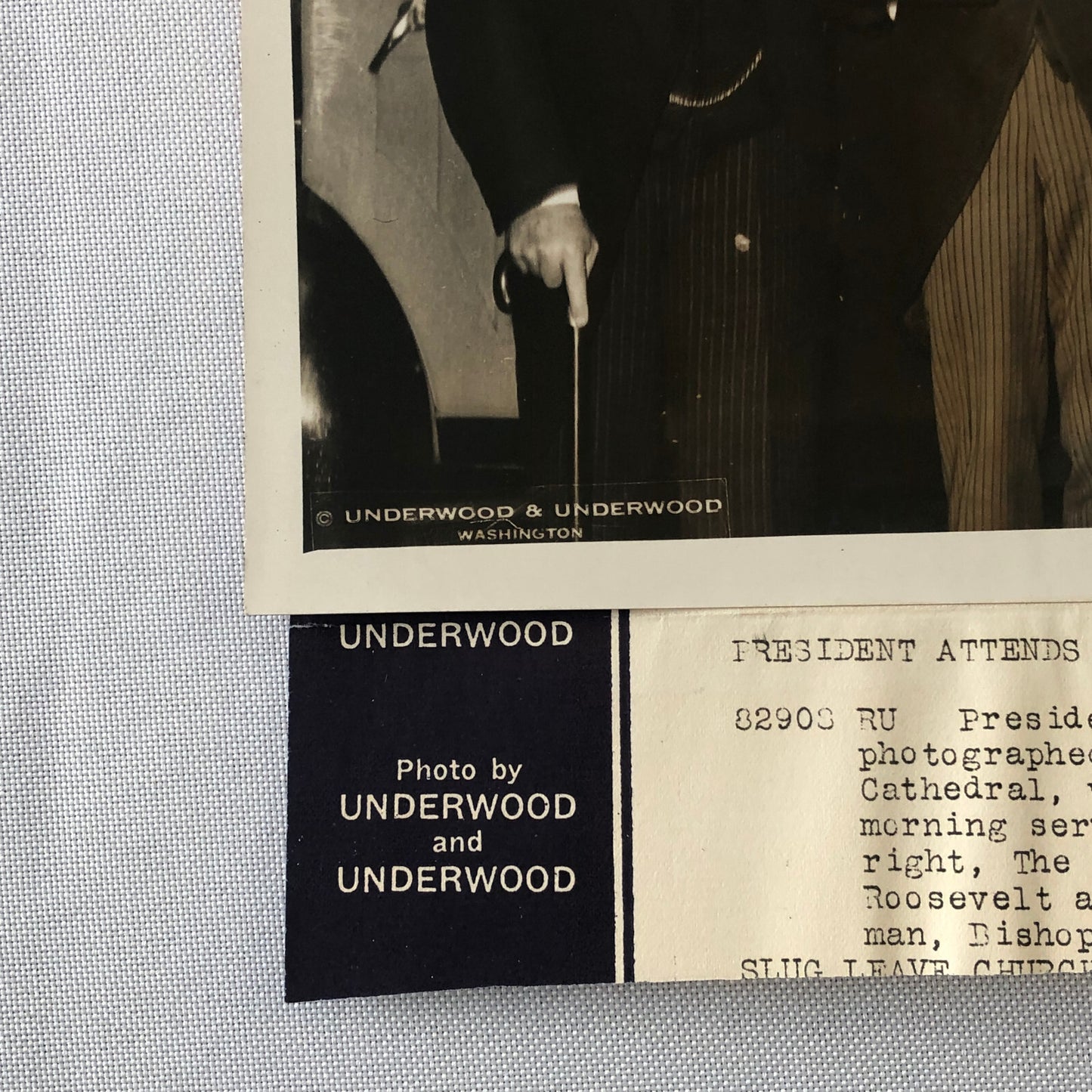 Press Photo Photograph President Franklin Roosevelt Easter Church Service 1933