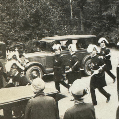 Vintage Car Photo Photograph Print People in Uniform with Automobiles Military