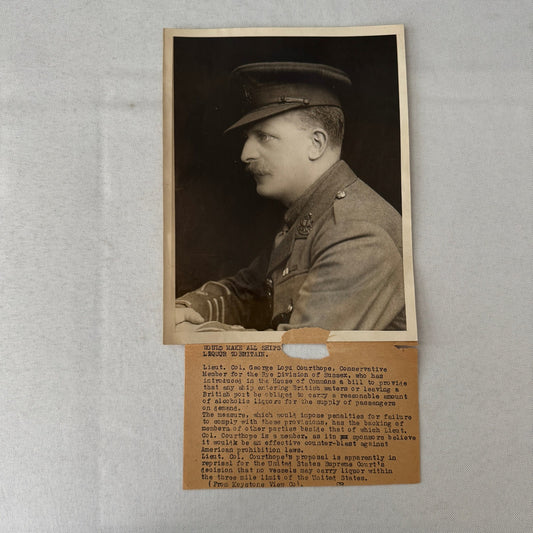Prohibition Era Press Photo Photograph Liquor Requirement on British Ships 1920s