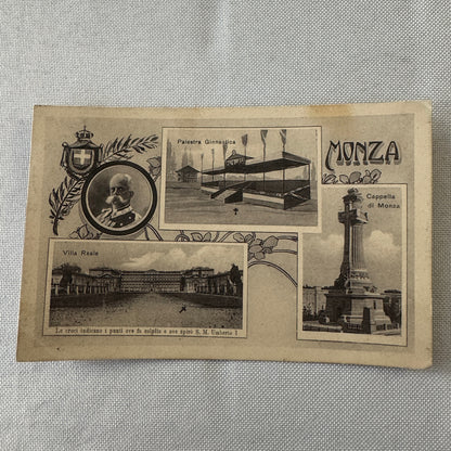 Vintage Monza Italy Postcard Post Card Italian Monza Race Track Circuit Racing