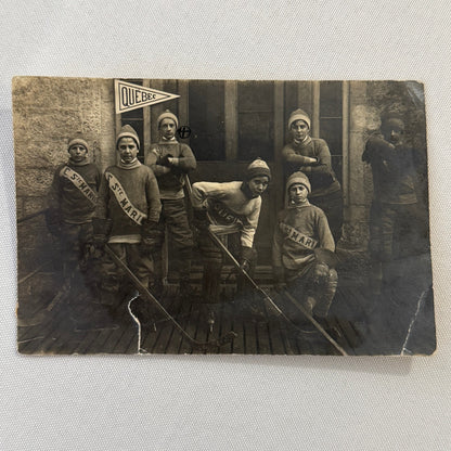 Antique Hockey RPPC Real Photo Postcard Post Card Amateur Team Players