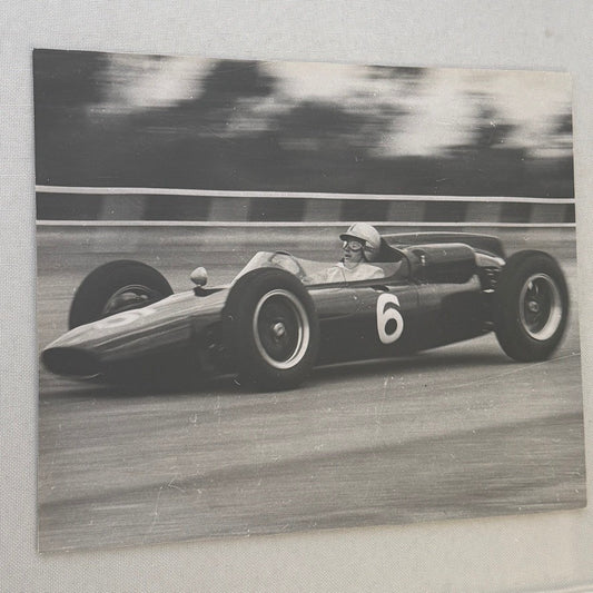Vintage Racing Photo Photograph Print Unidentified Driver in Car Motorsport Race