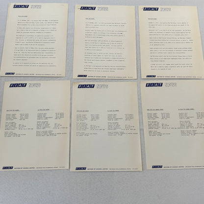1970 Fiat Press Kit Brochure Photos 124 850 Sport Coupe 124S 850 Sedan