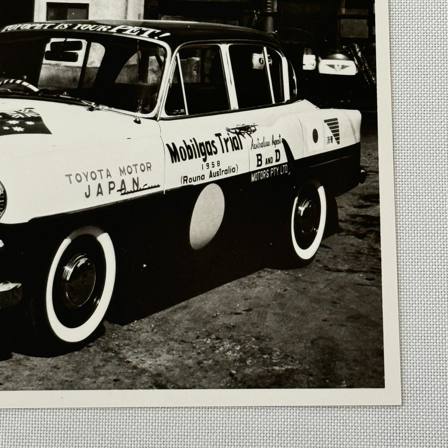 Vintage Toyota Toyopet Car Press Photo Photograph Mobil Gas Trial Run Australia