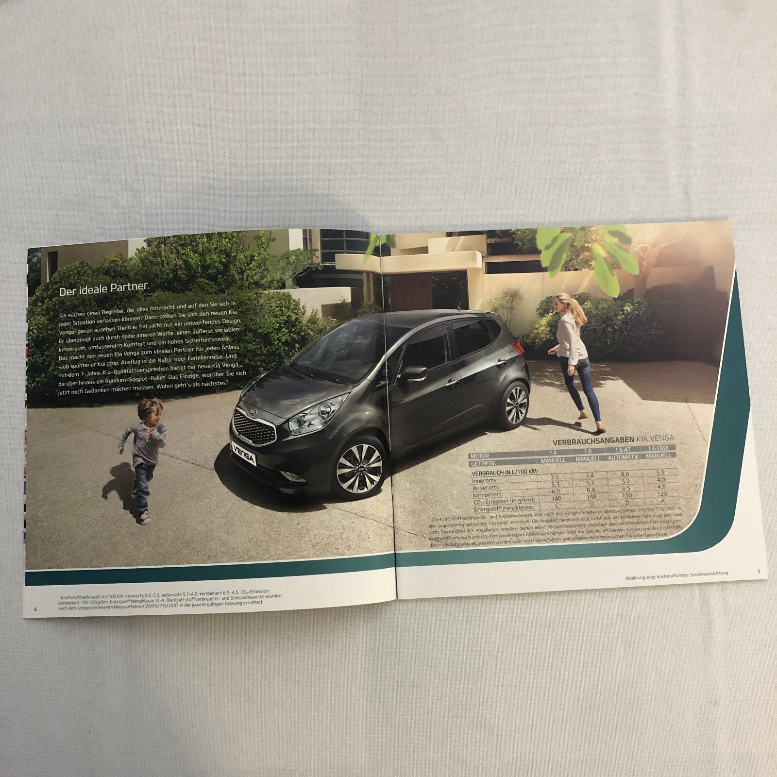 Kia Venga Car Sales Brochure Catalog with Price List GERMAN Market