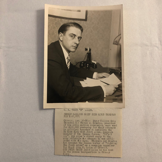 Press Photo Photograph Charles Deneen Capaign Sues for Defamation Chicago