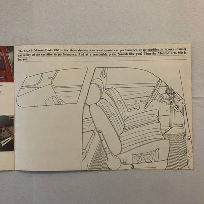 Vintage Saab Car Sales Brochure Catalog Sedan Station Wagon Monte Carlo 850