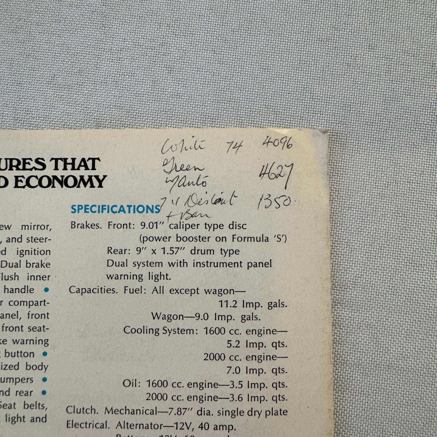 1976 Plymouth Cricket Car Sales Brochure Catalog Formula S Coupe Sedan Wagon