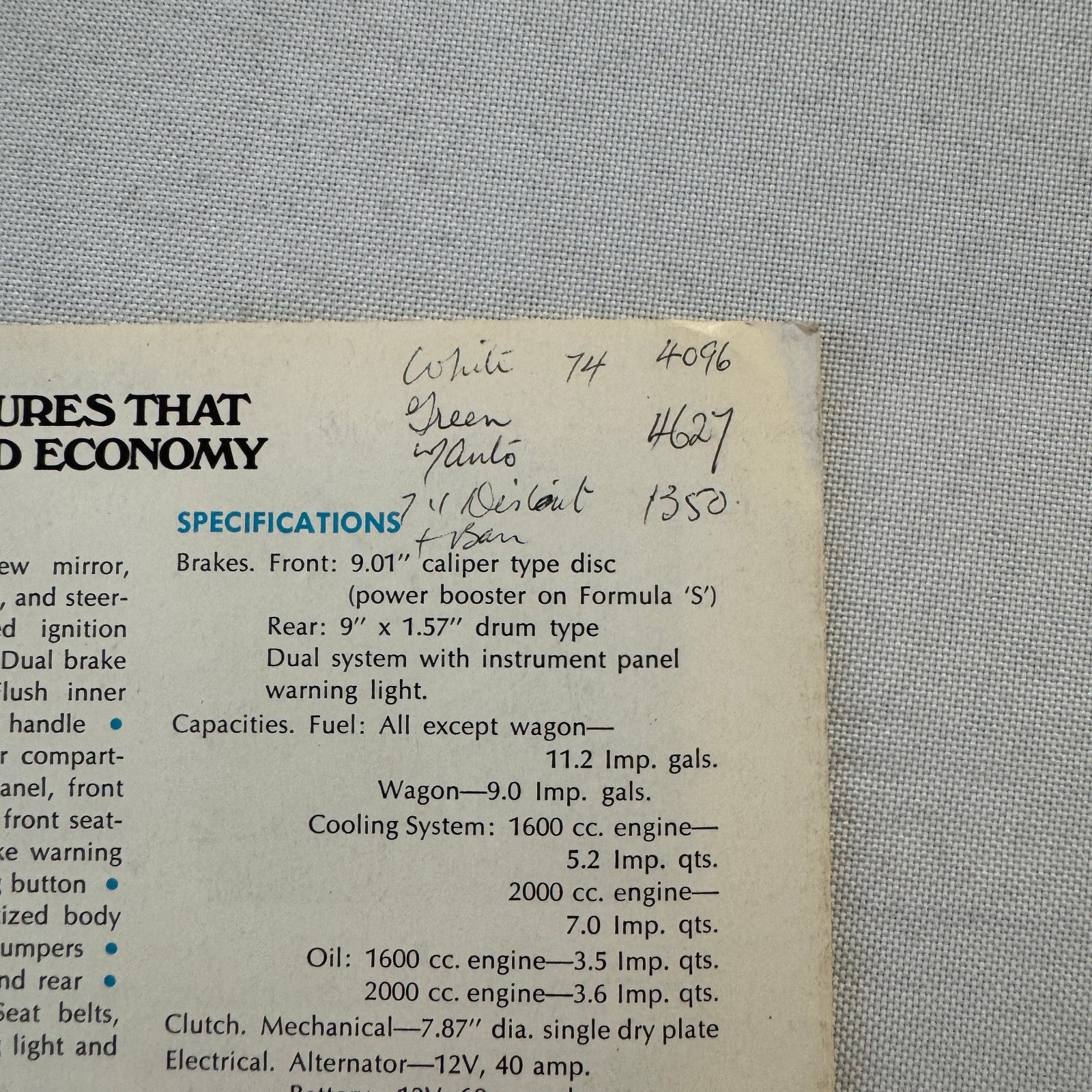 1976 Plymouth Cricket Car Sales Brochure Catalog Formula S Coupe Sedan Wagon