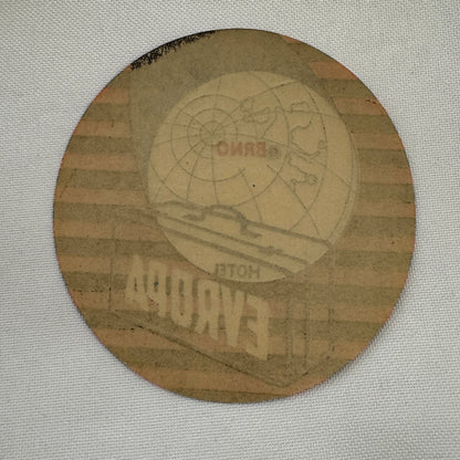 Vintage Travel Luggage Label Park Hotel Europa Brno Czechia Czech Republic