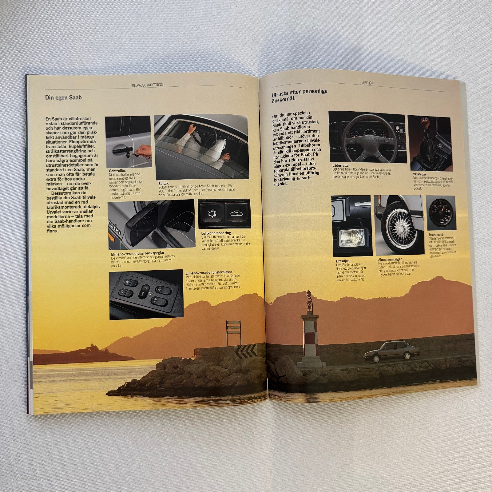 Vintage Saab 900 Car Sales Brochure Catalog 900 Turbo 900i 900C Car SWEDISH Text