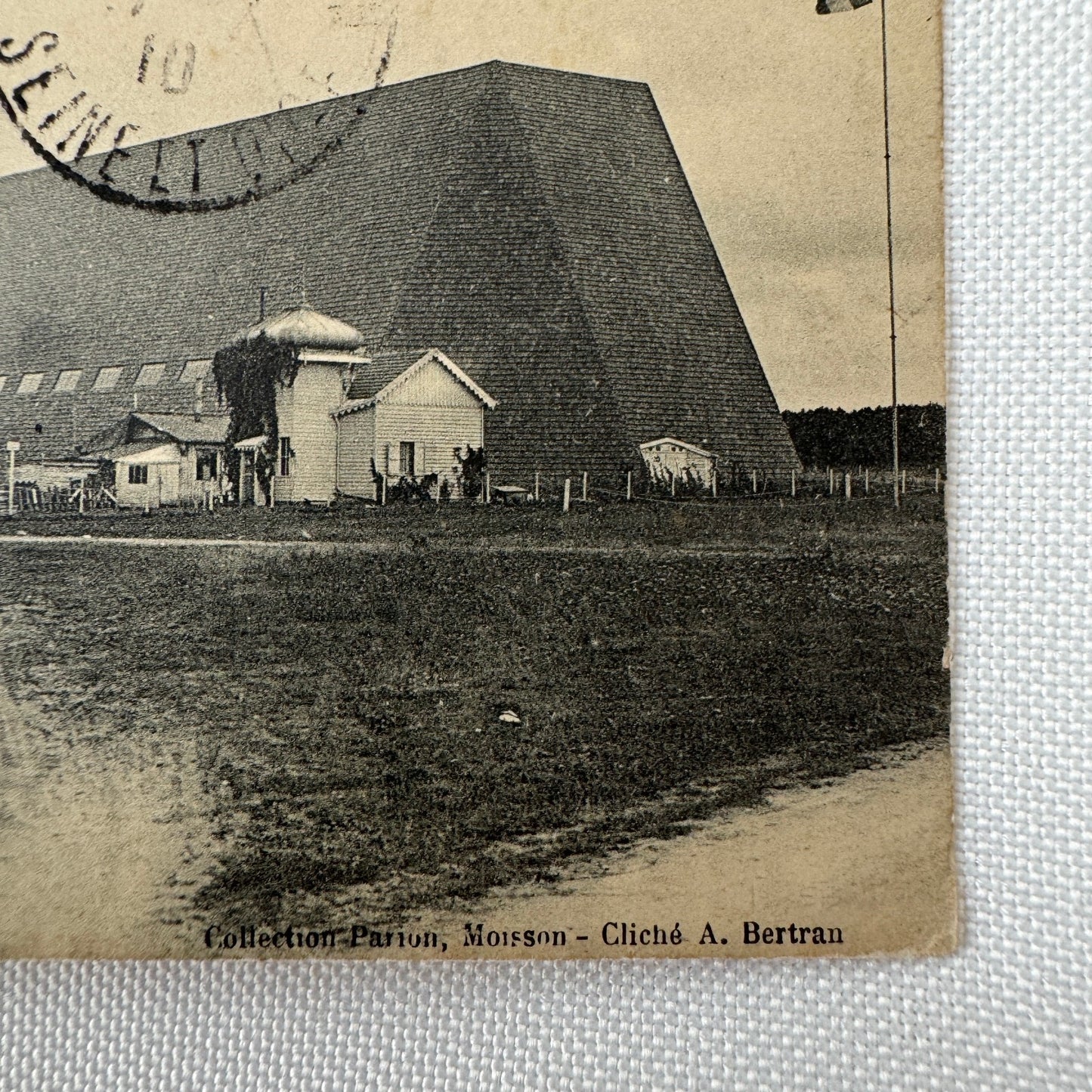 Vintage Zeppelin Airship Dirigible Hangar Building Postcard Post Card French