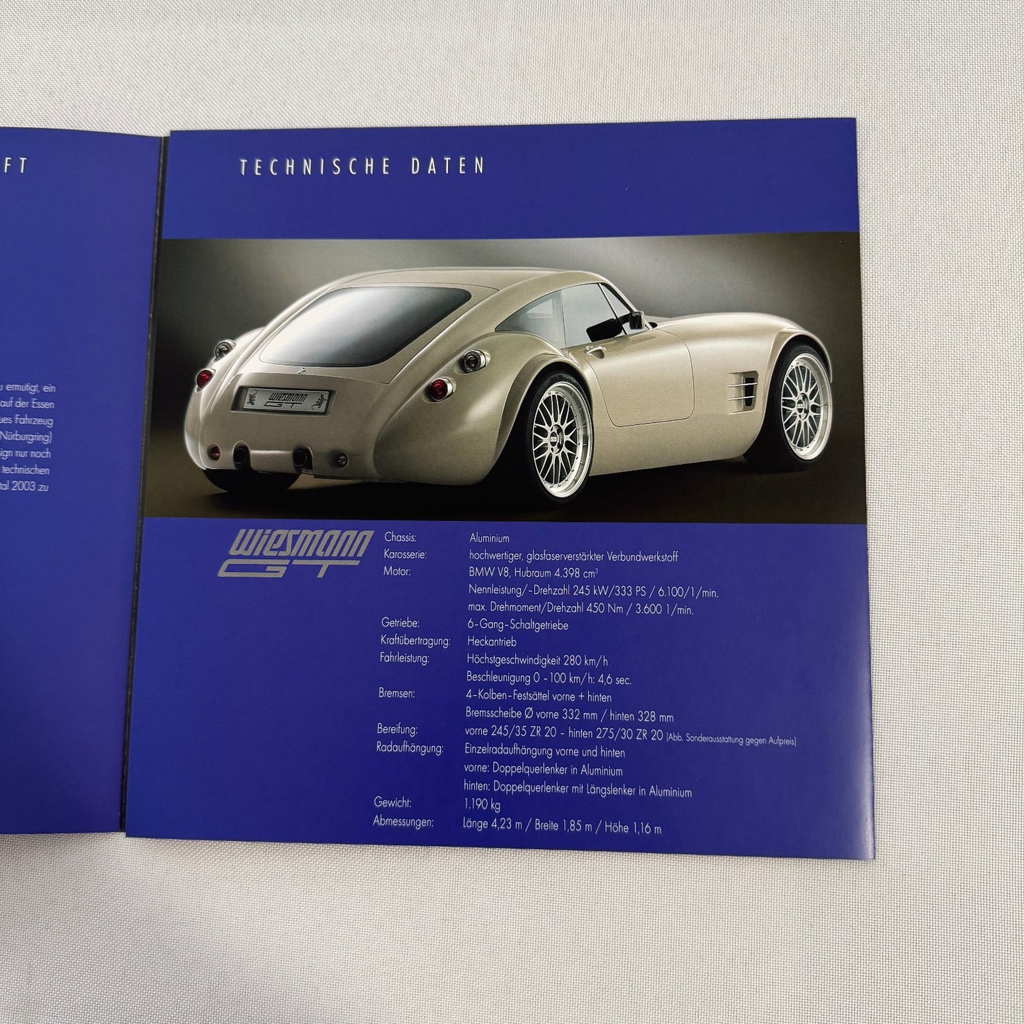 Wiesmann Car Sales Brochure Catalog Lot Wiesmann Roadster Raymond Weil Watch