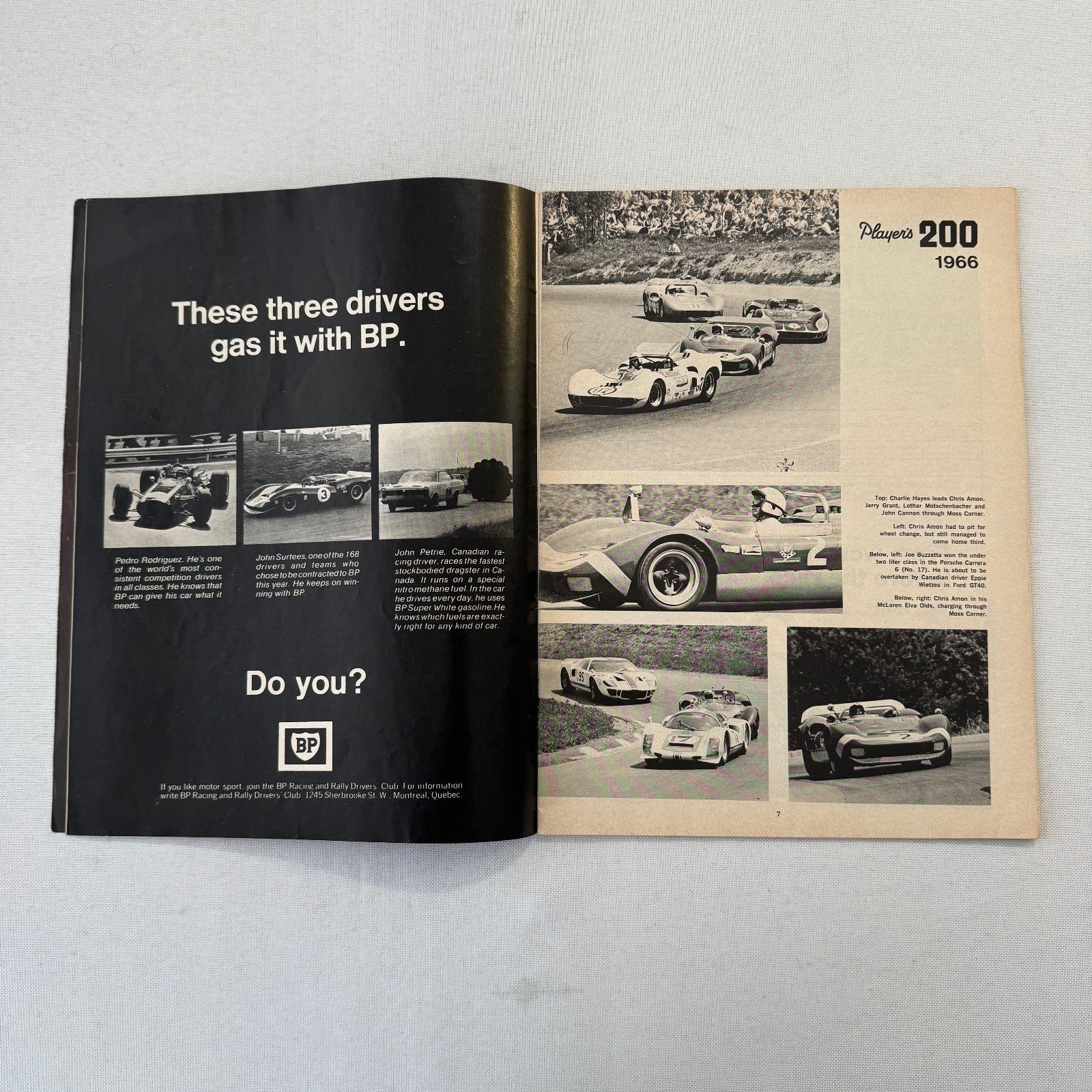 1967 Can Am Racing Program Players 200 Mosport Canada CanAm Bruce McLaren +