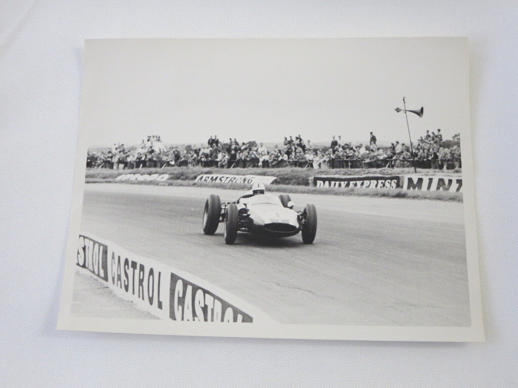 Vintage 1960 British Grand Prix Racing Press Photo Photograph Jack Brabham