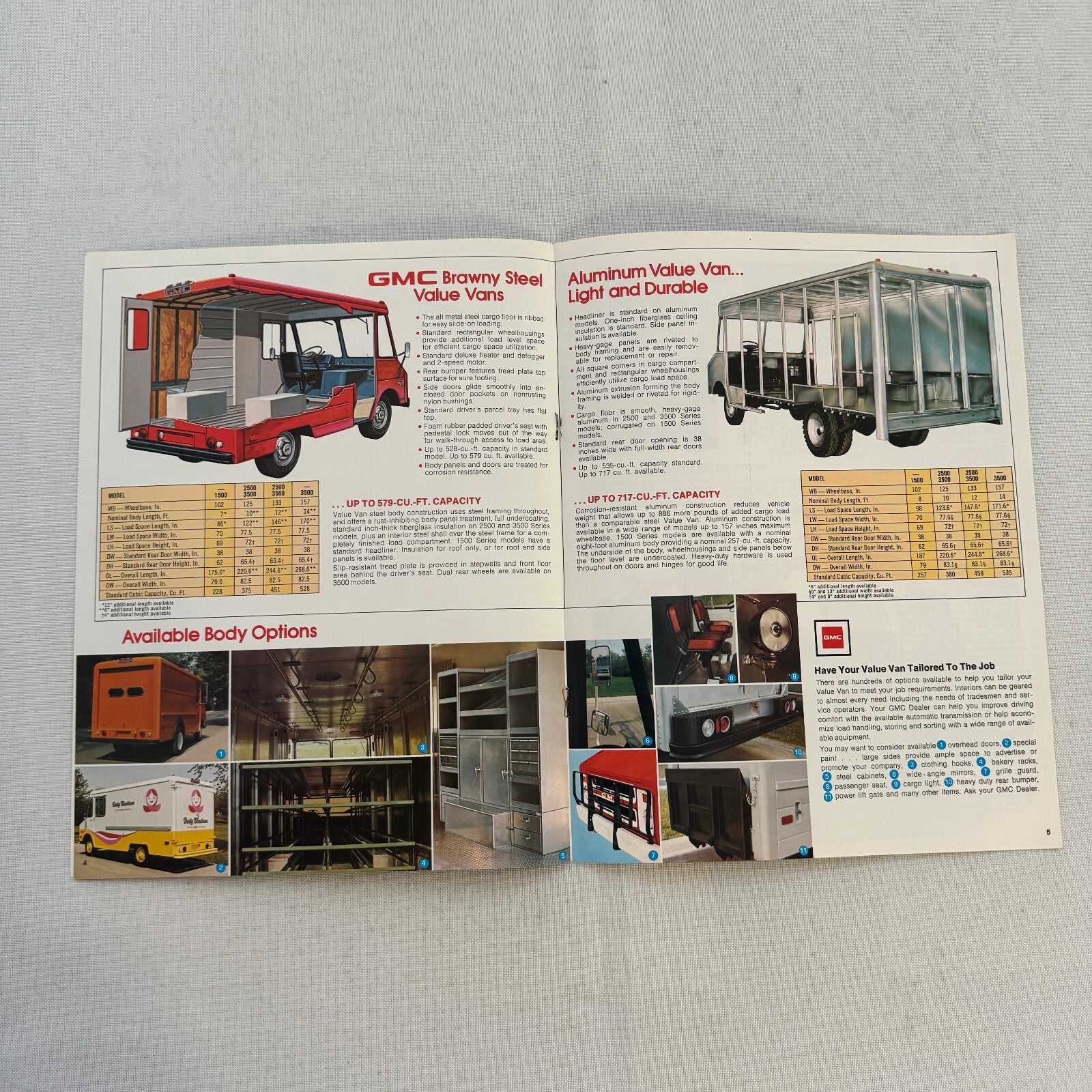 GMC Value Van Truck Sales Brochure Catalog Advertising