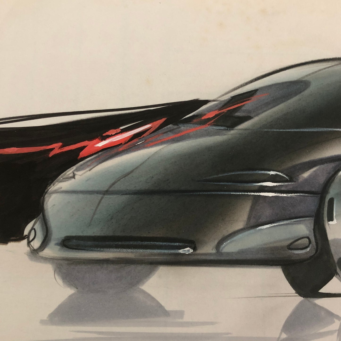 Car Styling Concept Illustration Art Drawing Sketch Vintage Lot of 2