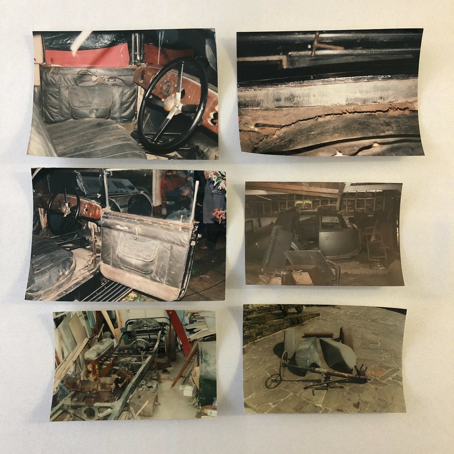 Vintage Rolls Royce Bentley Car Barn Find Junk Yard Parts Photo Print Lot of 30