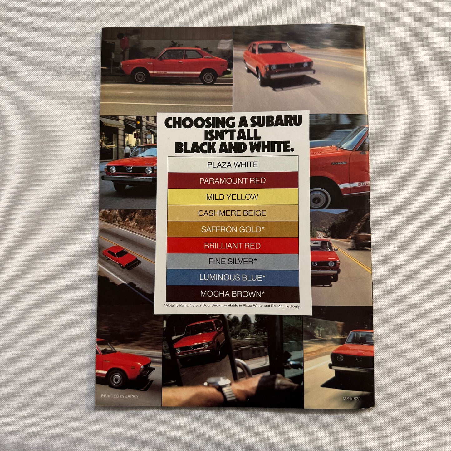 Vintage Subaru Car Sales Brochure Catalog Brat DL GF Coupe Sedan Station Wagon
