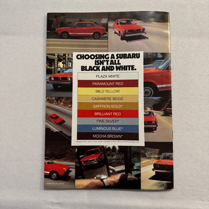 Vintage Subaru Car Sales Brochure Catalog Brat DL GF Coupe Sedan Station Wagon