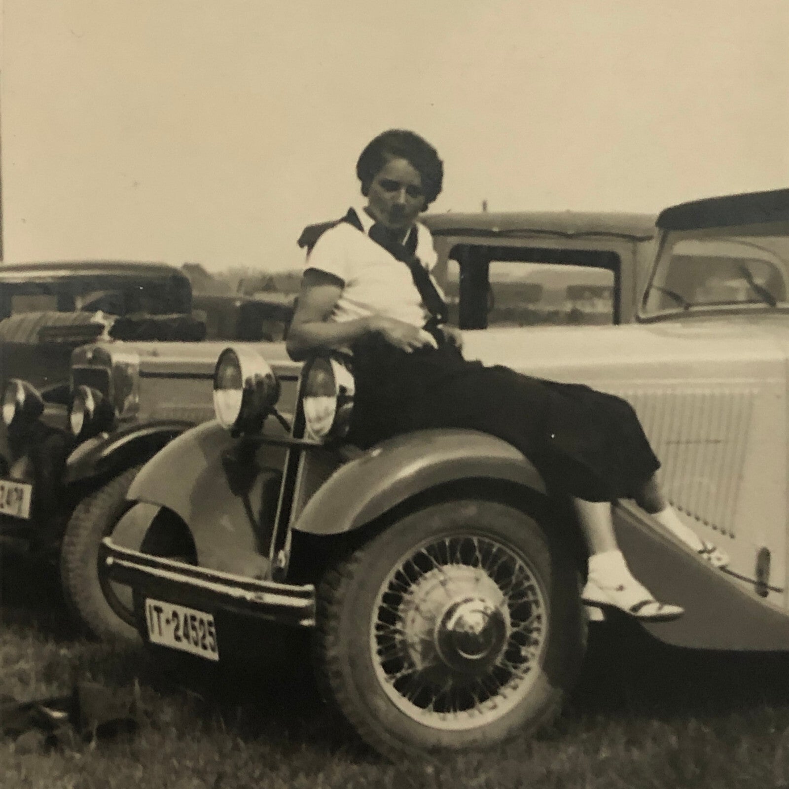 Vintage Photograph Photo Lot Woman With Antique Car Germany 