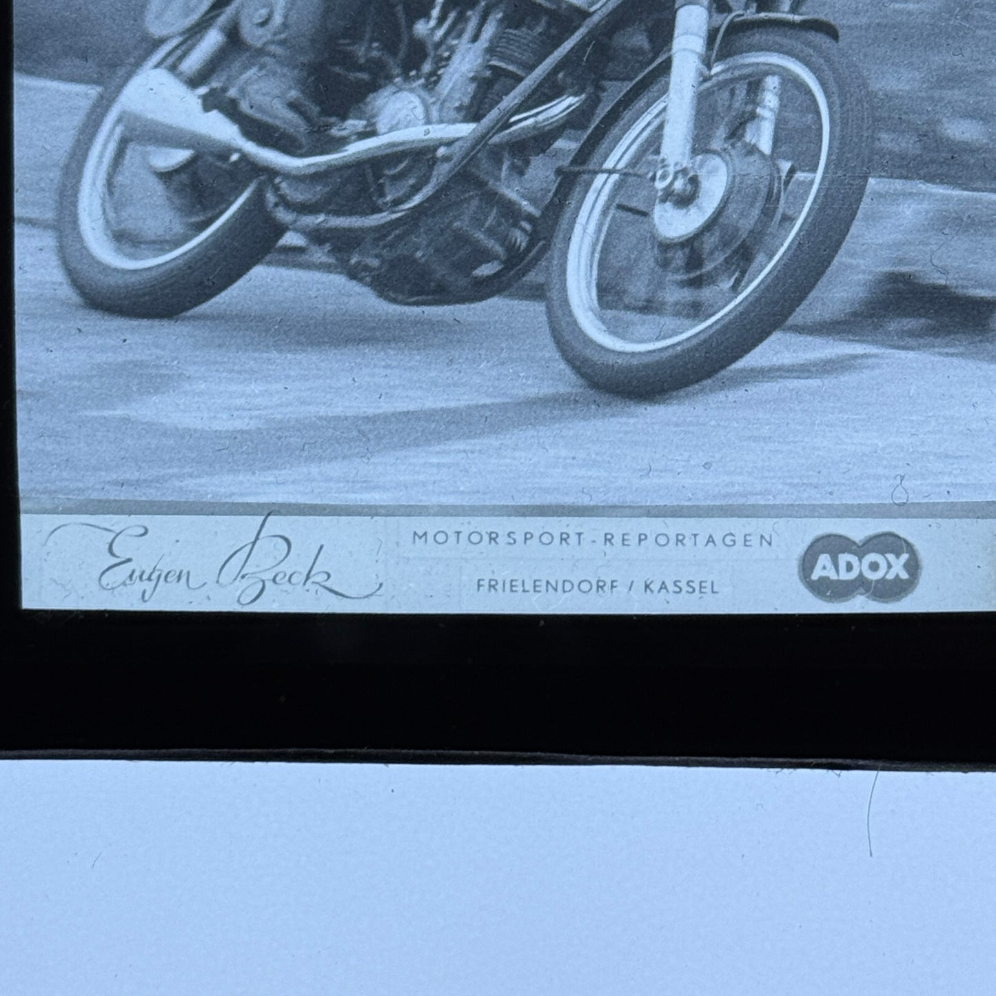 Antique Glass Plate Lantern Slide Motorcycle Racing Hans Baltisberger German Bik