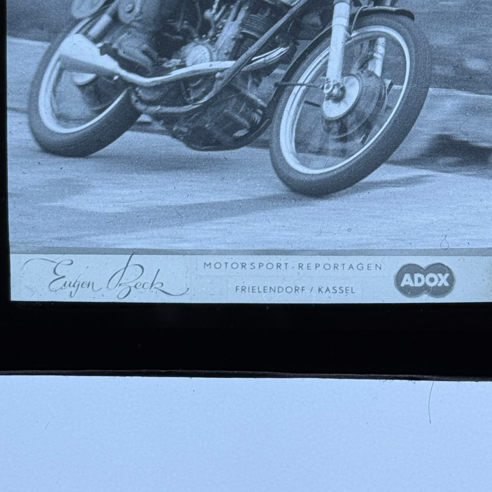 Antique Glass Plate Lantern Slide Motorcycle Racing Hans Baltisberger German Bik