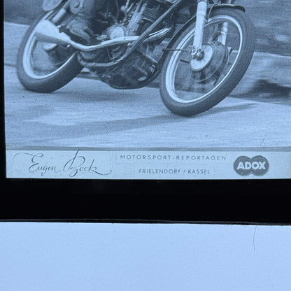 Antique Glass Plate Lantern Slide Motorcycle Racing Hans Baltisberger German Bik
