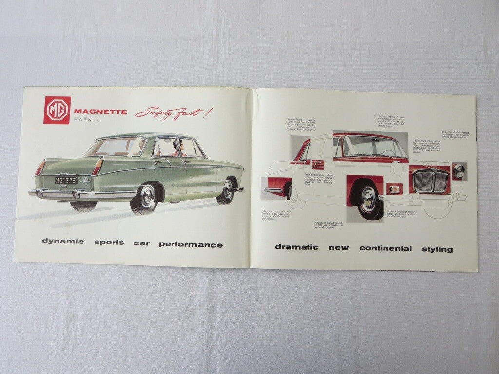 Vintage MG Magnette Mark III Sales Brochure Catalog Vintage Car Advertising 