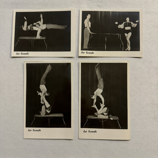 Vintage Circus Acrobat Performer Photo Photograph Lot 4x Les Cornels Holland