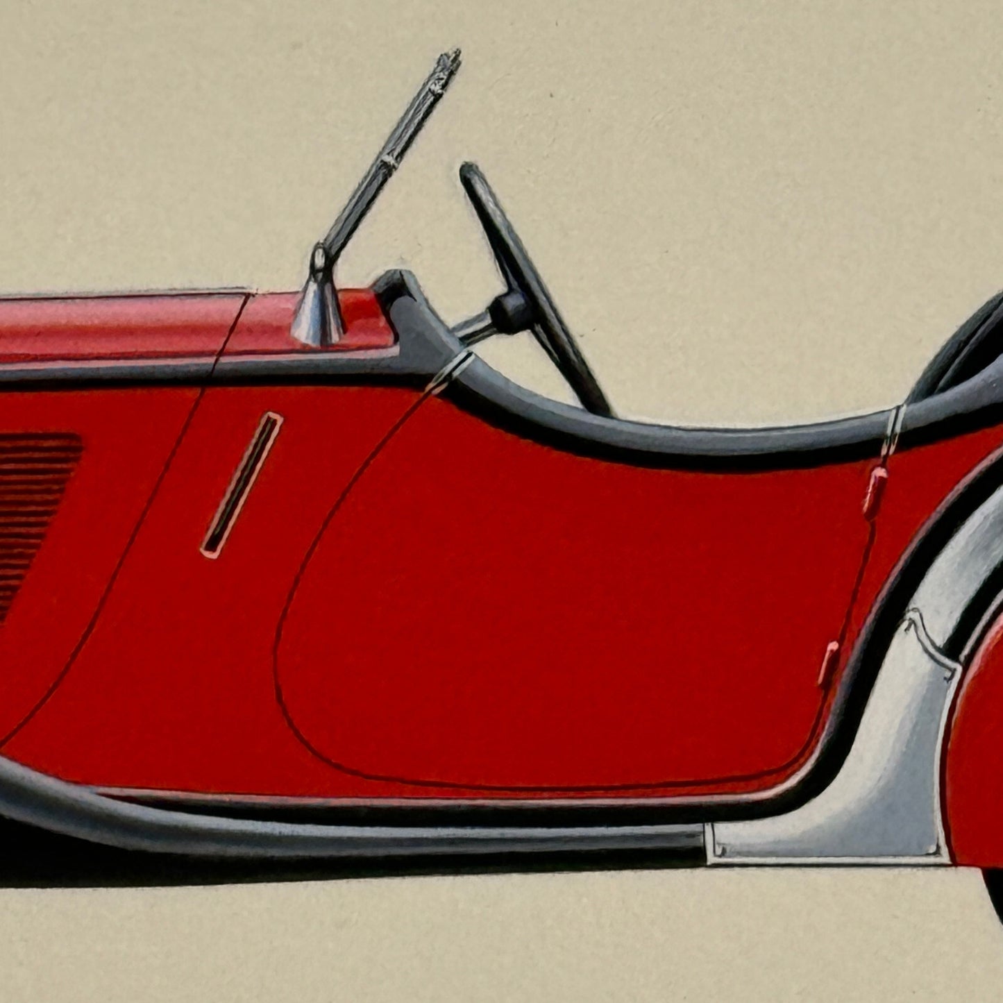 1953 BMW 315 Sport Car Illustration Art Drawing Hand Drawn Vintage