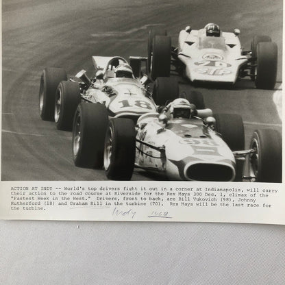 Vintage Indy Indianapolis 500 Racing Photo Photograph Graham Hill + 1968