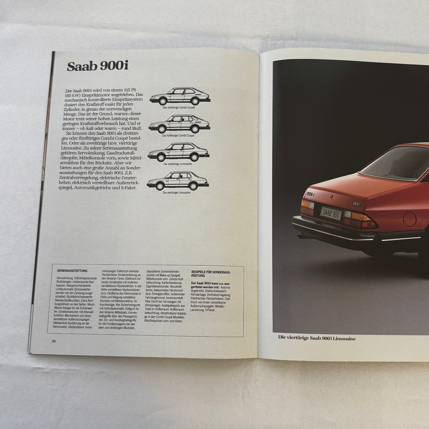 Vintage Saab 900i Car Sales Brochure Catalog Saab 900 i GERMAN Text 1986 1987