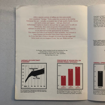 Vintage Volvo Car Automobile Customer Survey Sales Brochure